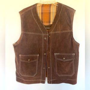 Diesel reversible Suede/flannel utility vest size mens M